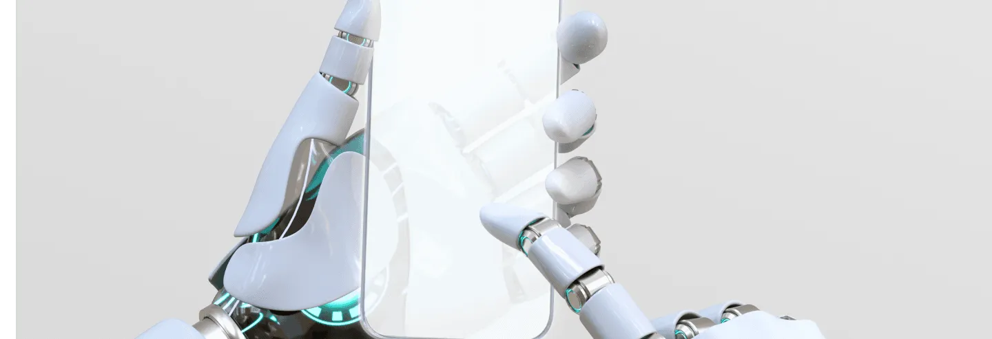 robotic hands with smartphone