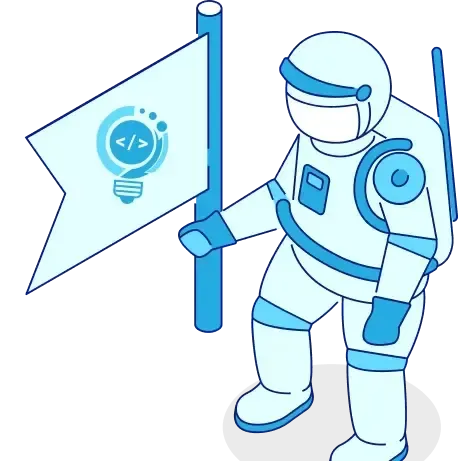 astronauta con una bandera