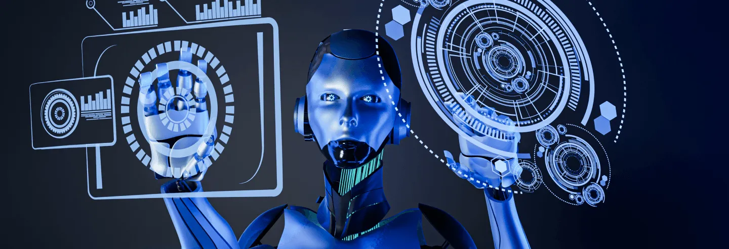 humanoid robot touching screen